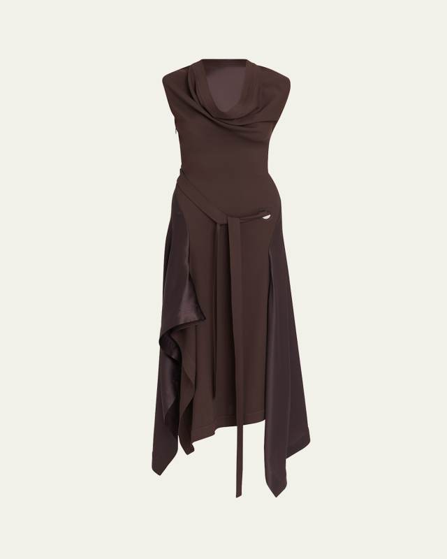 Handkerchief Hem Stretch Cady Dress